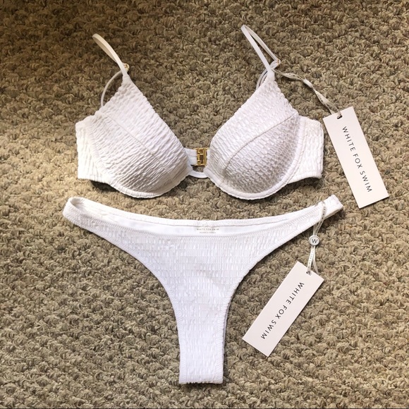White Fox Boutique Other - White Fox Swim • white ruched bikini set